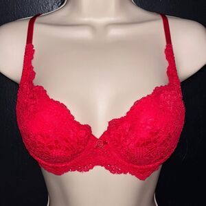 Victoria’s secret sexy, romantic red lacy bra. 34B.